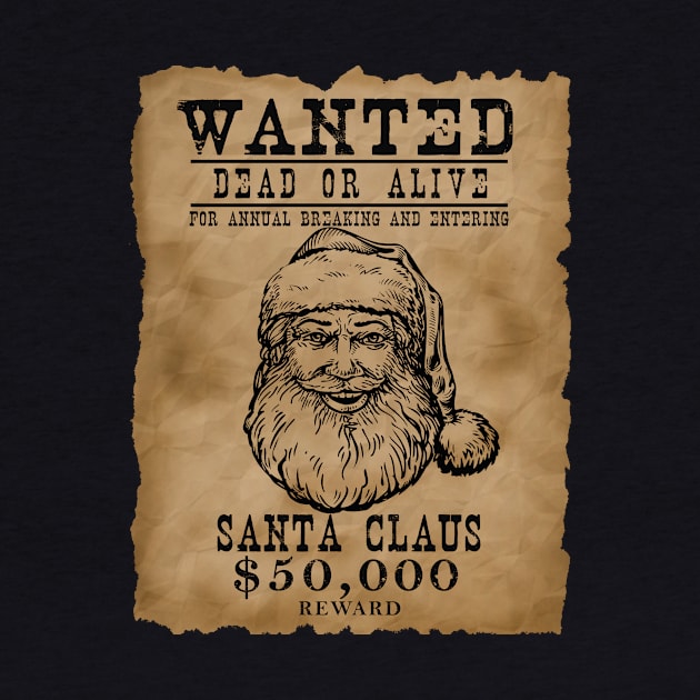 Santa Claus Wanted Poster Christmas by Bevatron